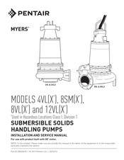 Pentair Myers 8SM Installation And Service Manual
