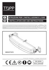 TOPP C25S Installation And Use Instructions Manual
