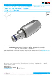 Argo-Hytos SR1A-A2/L L CE1017 Series Instructions For Product Use