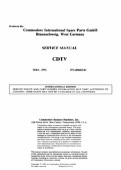 Commodore CDTV Service Manual