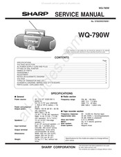 Sharp WQ-790W Service Manual