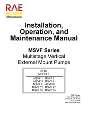 RUTHMAN RAE PUMPS MSVF 85 Installation, Operation And Maintenance Manual