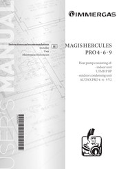 Immergas MAGIS HERCULES PRO 6 Instructions And Recommendations