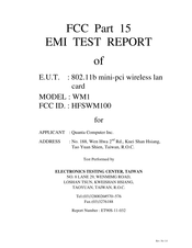 Quanta Computer WM1 Emi Test Report