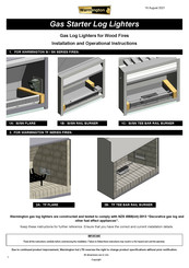 Warmington TF Tee Bar Rail Burner Installation And Operational Instructions