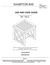 HAMPTON BAY BRIAR RIDGE 3PC SECTIONAL SET BARE 65-518333B Use And Care Manual