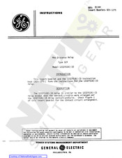 GE 12CEY 51B-D Instructions Manual