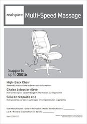realspace 228-413 Assembly Instructions And Warranty Information