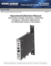 NOSHOK KING-GAGE 5900 Operation & Calibration Manual