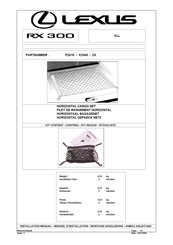 Lexus PZ416-K2340-ZA Installation Manual
