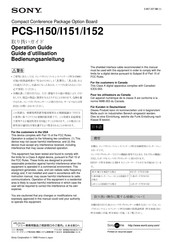 Sony PCS-I150 Operation Manual