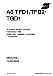 ESAB A6 TFD1 Operating Manual