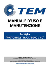 TEM 75-200 V DC Series Operation And Maintenance Manual