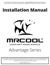 Mrcool Advantage Series Installation Manual