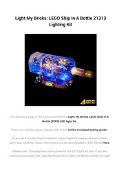 LIGHT MY BRICKS LEGO Ship In A Bottle 21313 Lighting Kit Instructions Manual