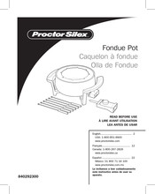 Proctor-Silex FD01 Manual