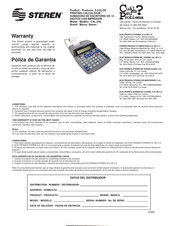Steren CAL-250 Quick Start Manual
