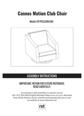 RST Cannes Motion Club OP-PECLB2M-PORV Assembly Instructions Manual