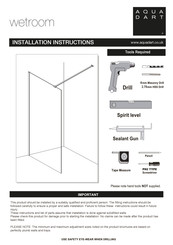 Aquadart wetroom 8 Installation Instructions Manual