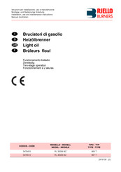 Riello Burners 3478410 Installation, Use And Maintenance Instructions