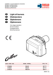 Riello Burners RG0.1R Installation, Use And Maintenance Instructions