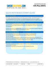 SwedeSolutions CFE Plus Quick Reference/Start Manual