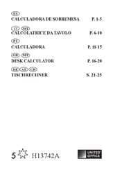UNITED OFFICE H13742A Manual
