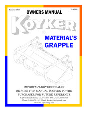 Koyker MATERIAL'S GRAPPLE Owner's Manual