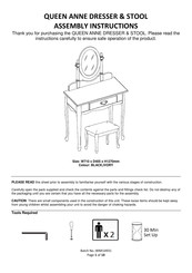 GFW QUEEN ANNE WMI14931 Assembly Instructions Manual