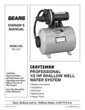 Sears CRAFTSMAN 390.2521 Owner's Manual