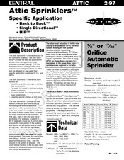 Tyco Fire Product CENTRAL Attic SD1 Instruction Manual