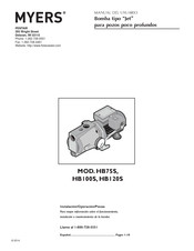 Pentair MYERS HB120S Owner's Manual
