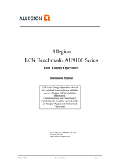 Allegion LCN Benchmark AU9140 Series Installation Manual