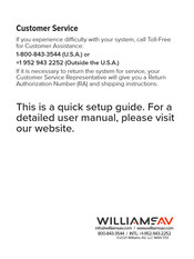 Williams AV PPA T46 Quick Start Manual