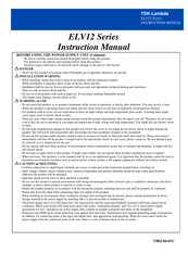 TDK-Lambda ELV12 Series Instruction Manual
