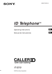 Sony ID Telephone IT-ID70 Operating Instructions Manual