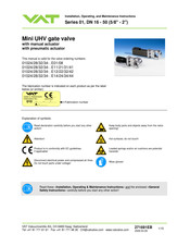VAT 01032 E42 Series Installation, Operating And Maintenance Instructions