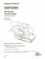 Craftsman 315.117270 Operator's Manual