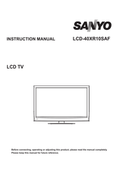 Sanyo LCD-40XR10SAF Instruction Manual