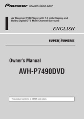 Pioneer AVH-P7490DVD Owner's Manual