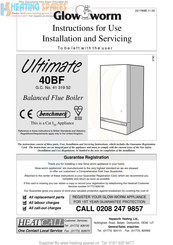 Glow-worm ultimate 40bf Instructions For Use, Installation & Servicing