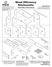KidKraft Wood Efficiency Kitchenette 53111A Assembly Instructions Manual