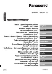 Panasonic DMP-BDT320 Basic Operating Instructions Manual