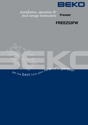 Beko FREEZ53FW Installation, Operation & Food Storage Instructions