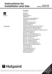 Hotpoint UCL 08 CB Instructions For Installation And Use Manual