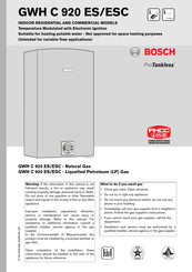 Bosch GWH C 920 ES Instruction Manual