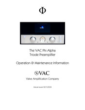VAC Phi Alpha Operation & Maintenance Information