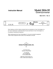 Cross Technologies 2016-95 Instruction Manual