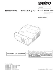 Sanyo PDG-DXL2000E Service Manual