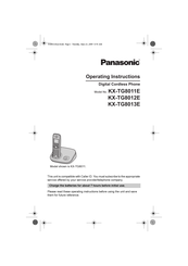 Panasonic KX-TG8013E Operating Instructions Manual